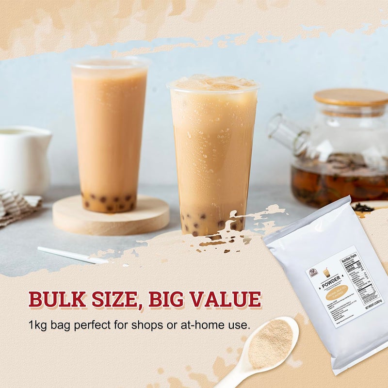 52USA Milk Tea Flavored Powder (3-in-1) 1kg - Instant Pre-Mixed Beverage Powder with Cream, Sugar & Milk Tea Flavor for Hot or Cold Drinks & Frappes - Image 5